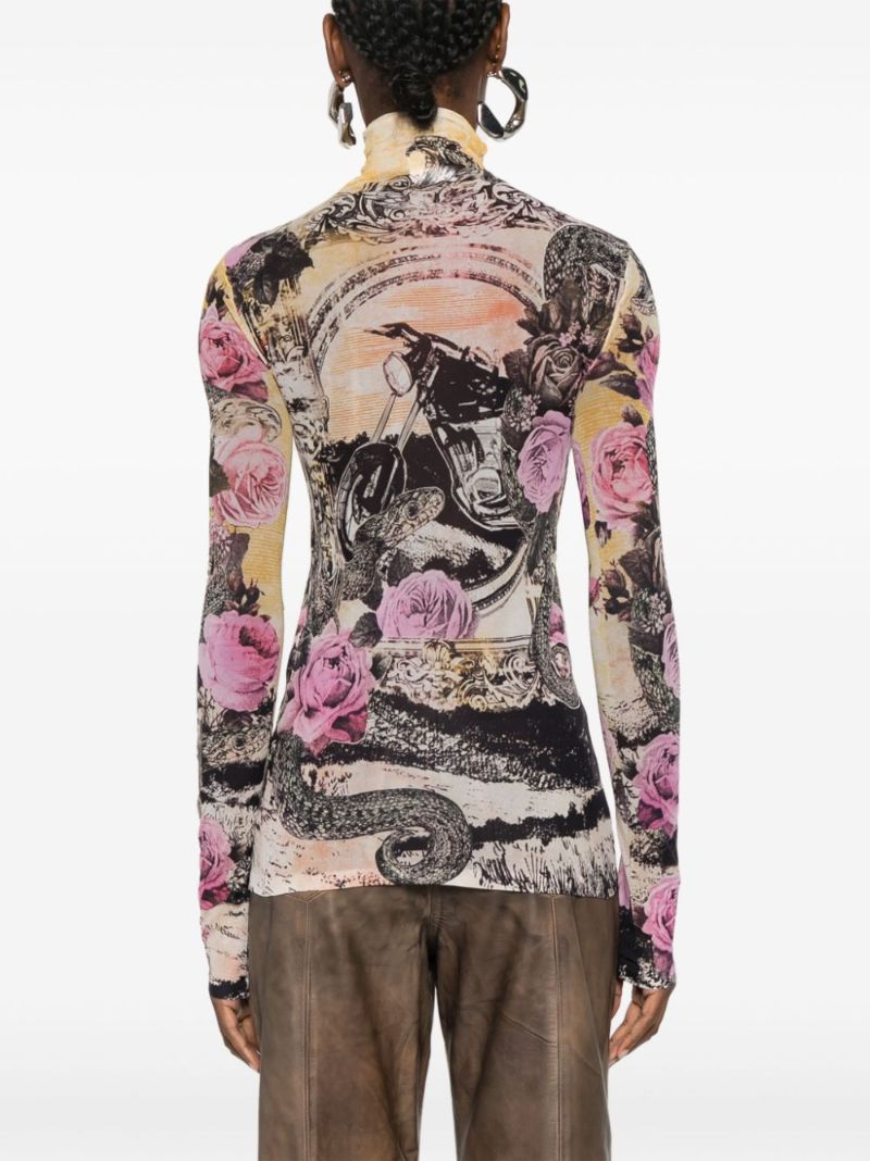 Yelllow Graphic-print Seamless Top