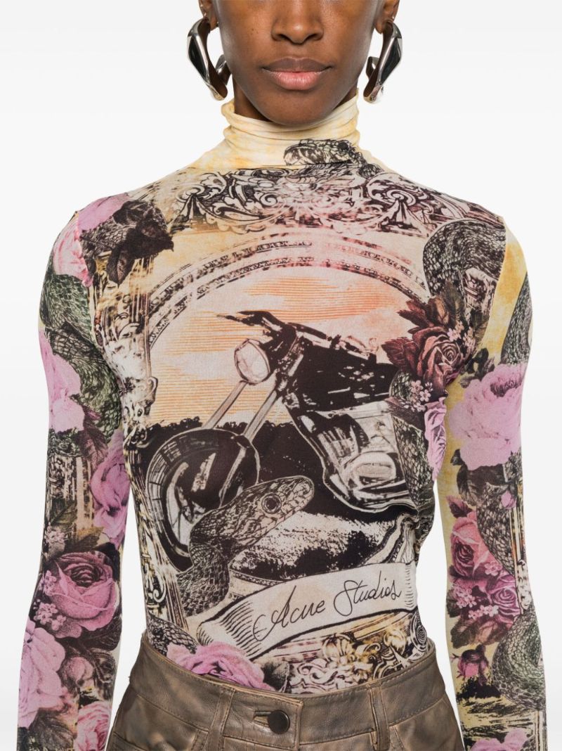 Yelllow Graphic-print Seamless Top