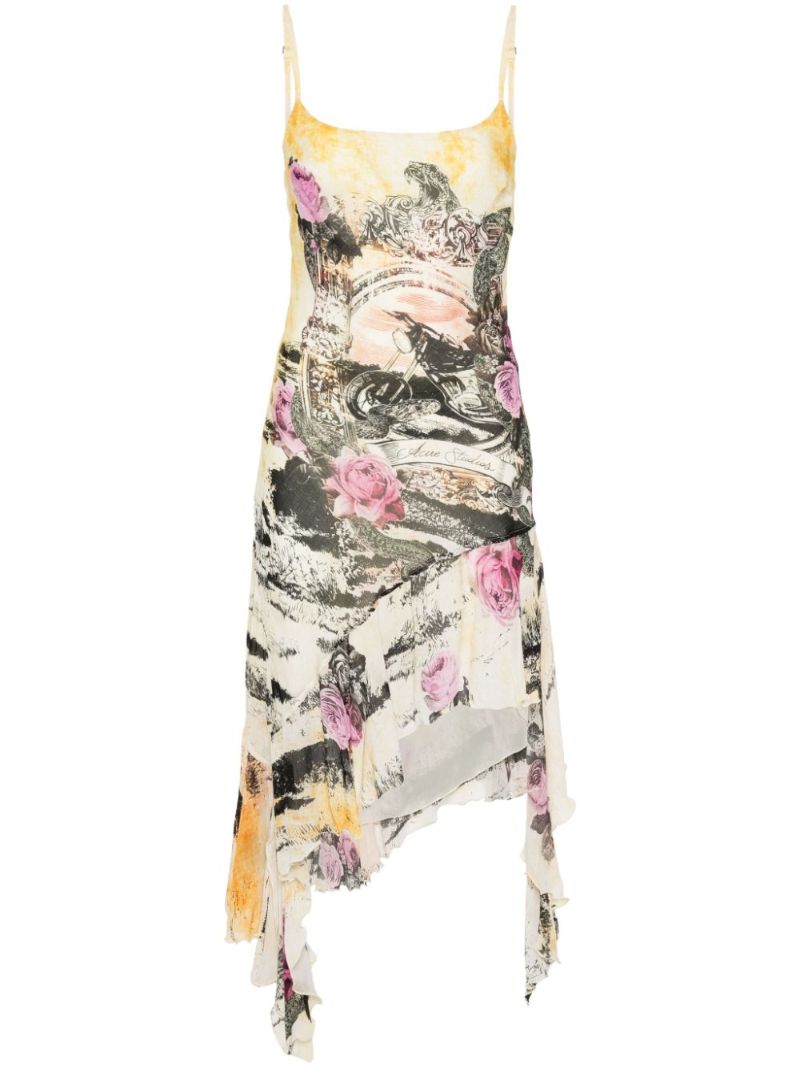 Printed Crepe Mini Dress