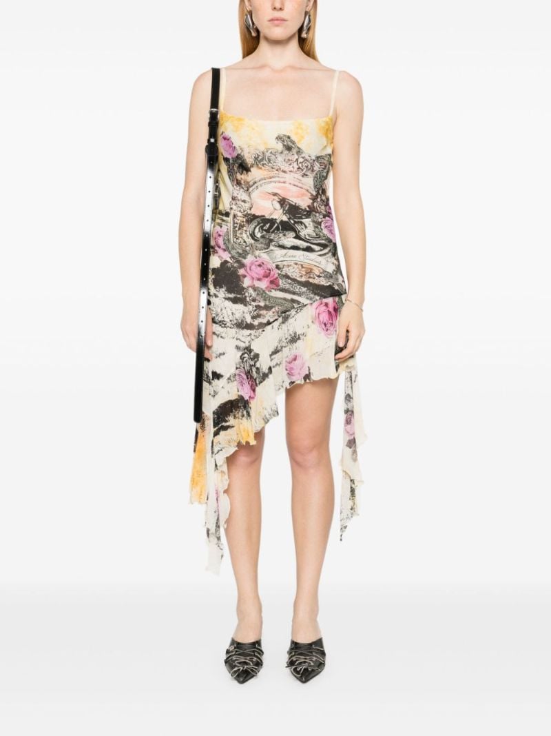 Printed Crepe Mini Dress