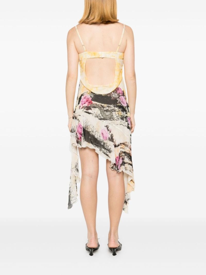 Printed Crepe Mini Dress