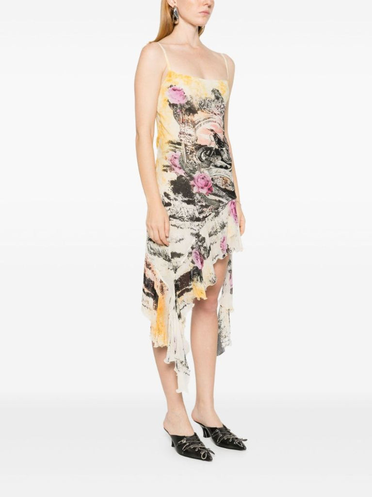 Printed Crepe Mini Dress