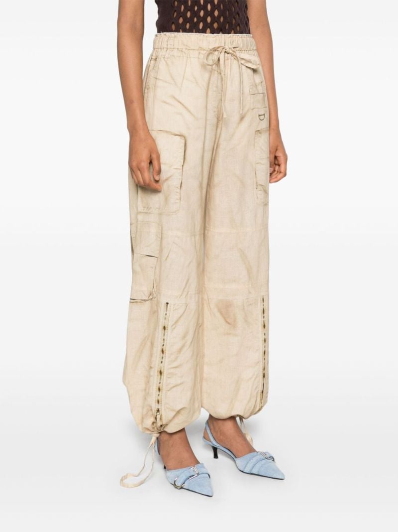Neutral Printed Drawstring Trousers