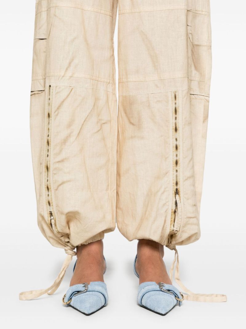 Neutral Printed Drawstring Trousers