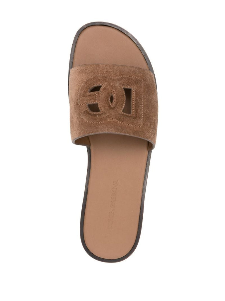 Dg Logo Suede Slides