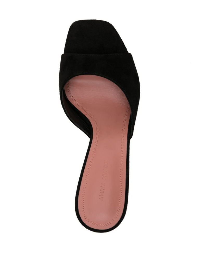 Black Lupita 70mm Suede Mules
