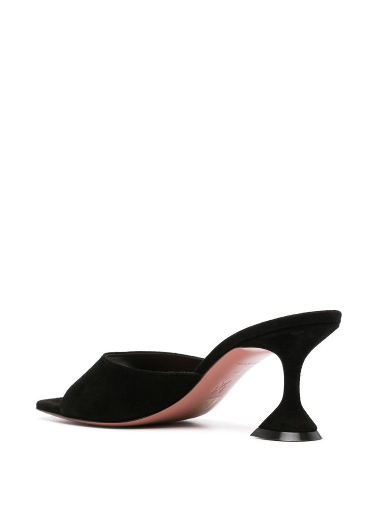 Black Lupita 70mm Suede Mules