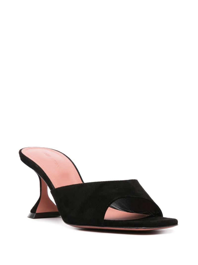 Black Lupita 70mm Suede Mules