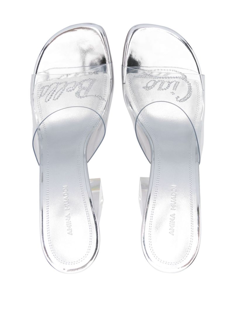 Silver-tone Bella 120 Transparent Mules