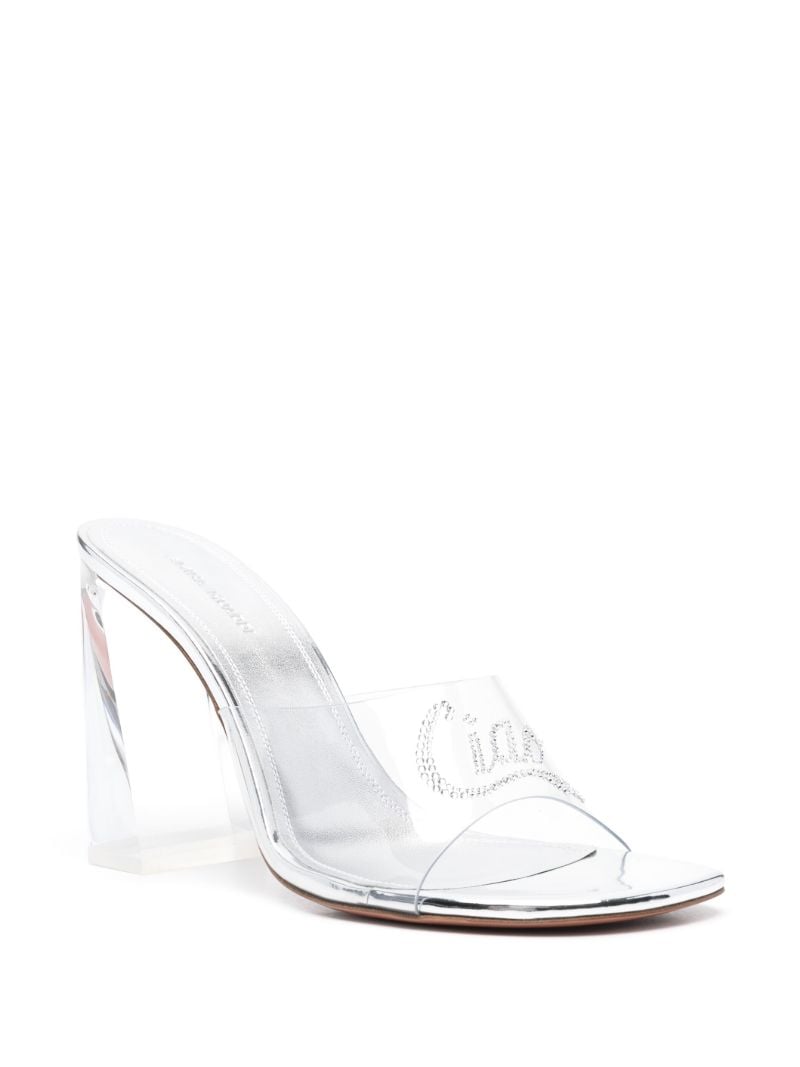 Silver-tone Bella 120 Transparent Mules