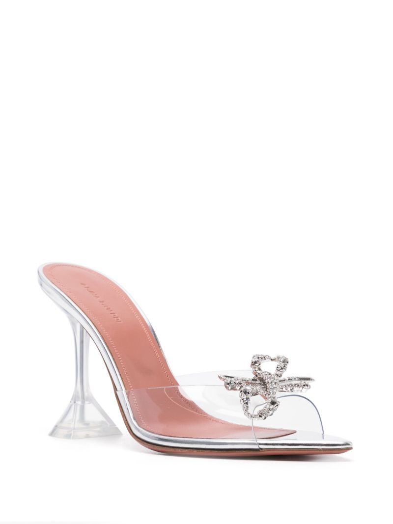 Silver Lupita 95mm Transparent Mules