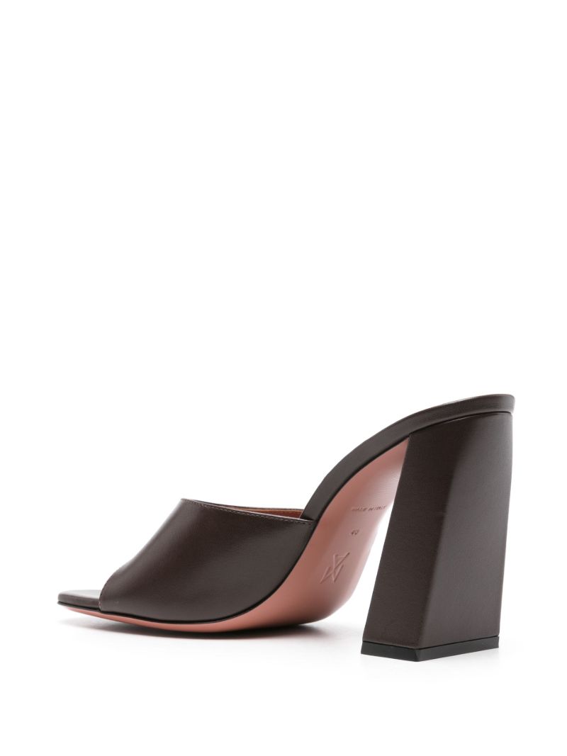 Brown Open-toe Leather Mulhes