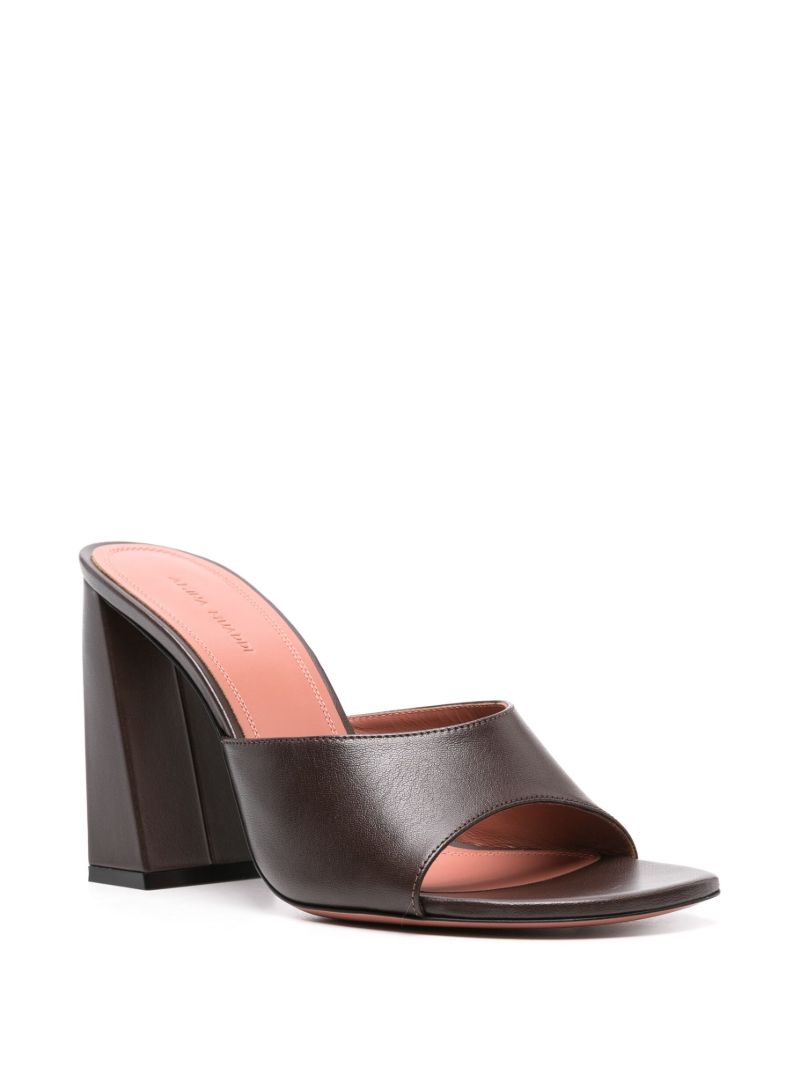 Brown Open-toe Leather Mulhes