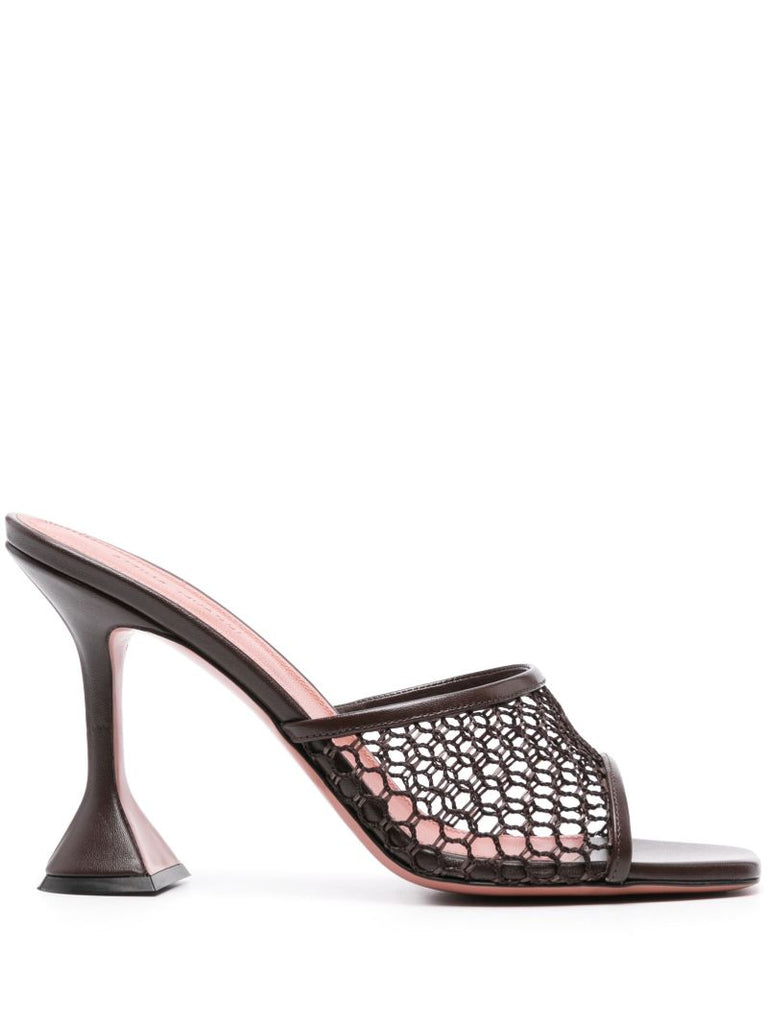 Brown Lupita 95mm Mesh Mules