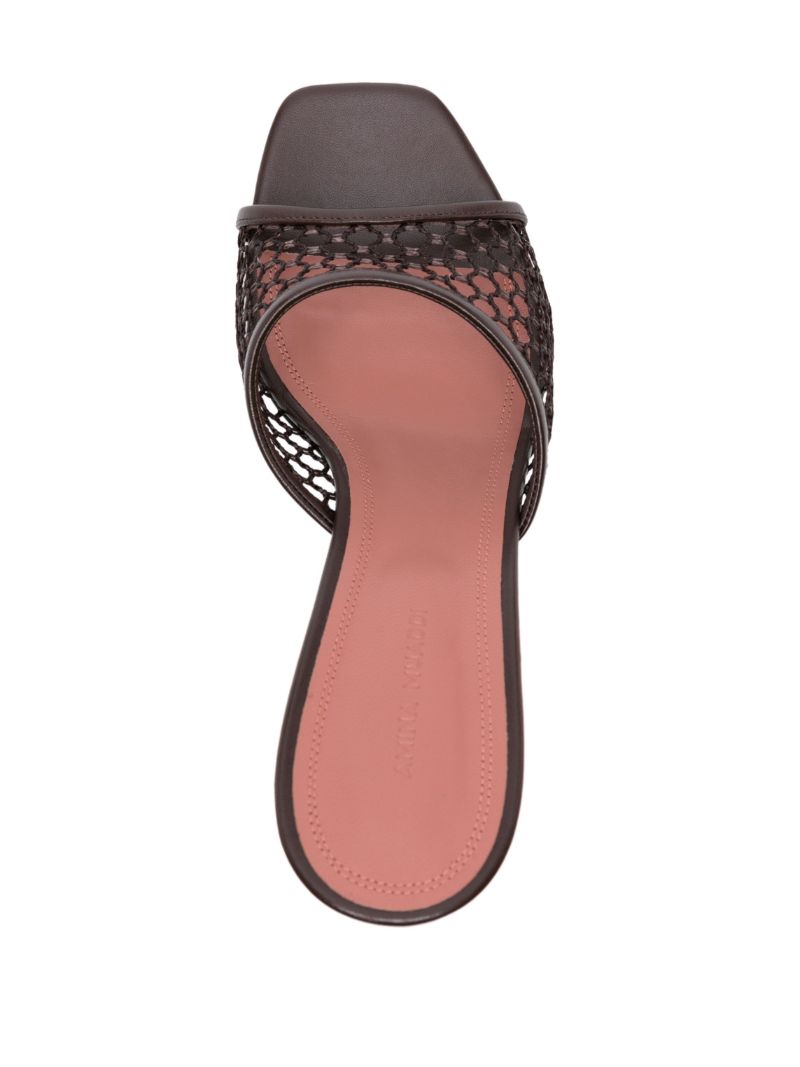 Brown Lupita 95mm Mesh Mules