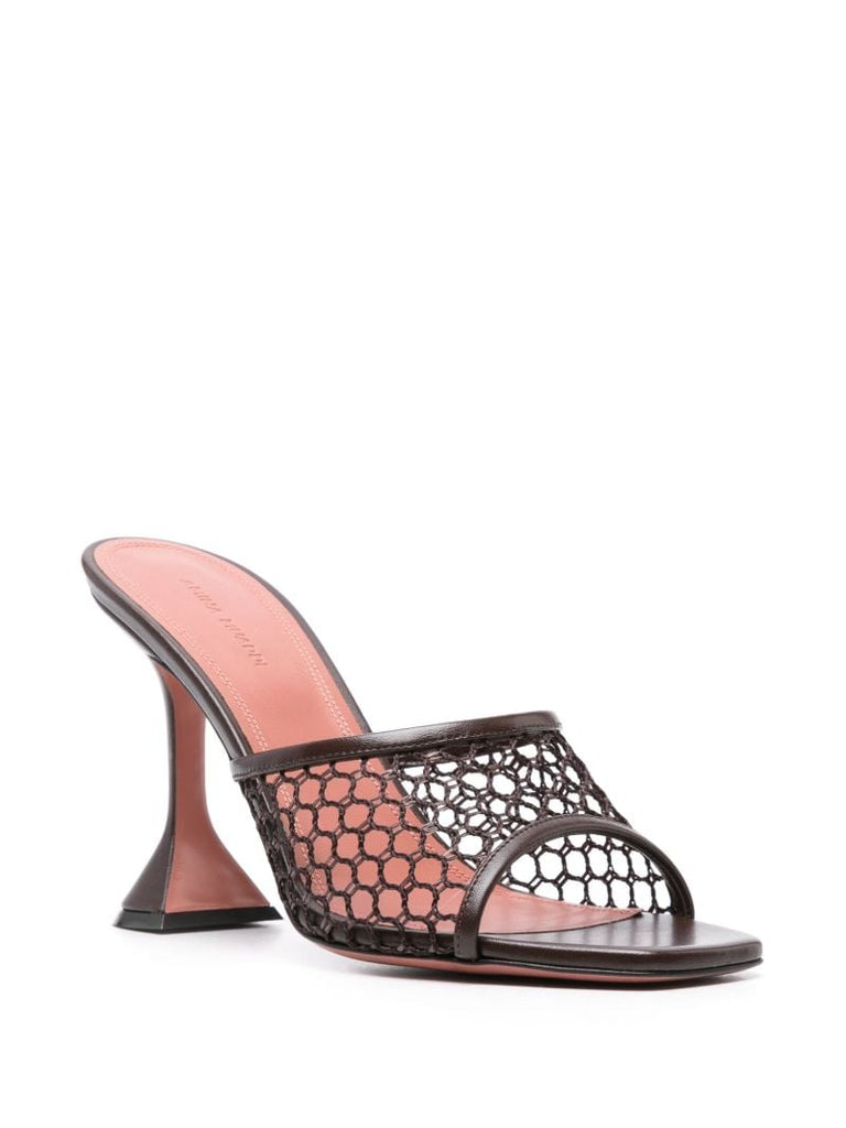 Brown Lupita 95mm Mesh Mules