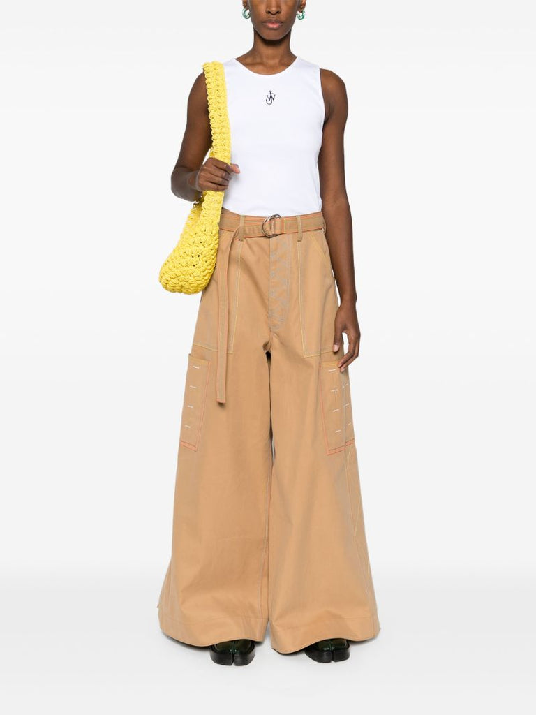 White Logo-embroidered Tank Top