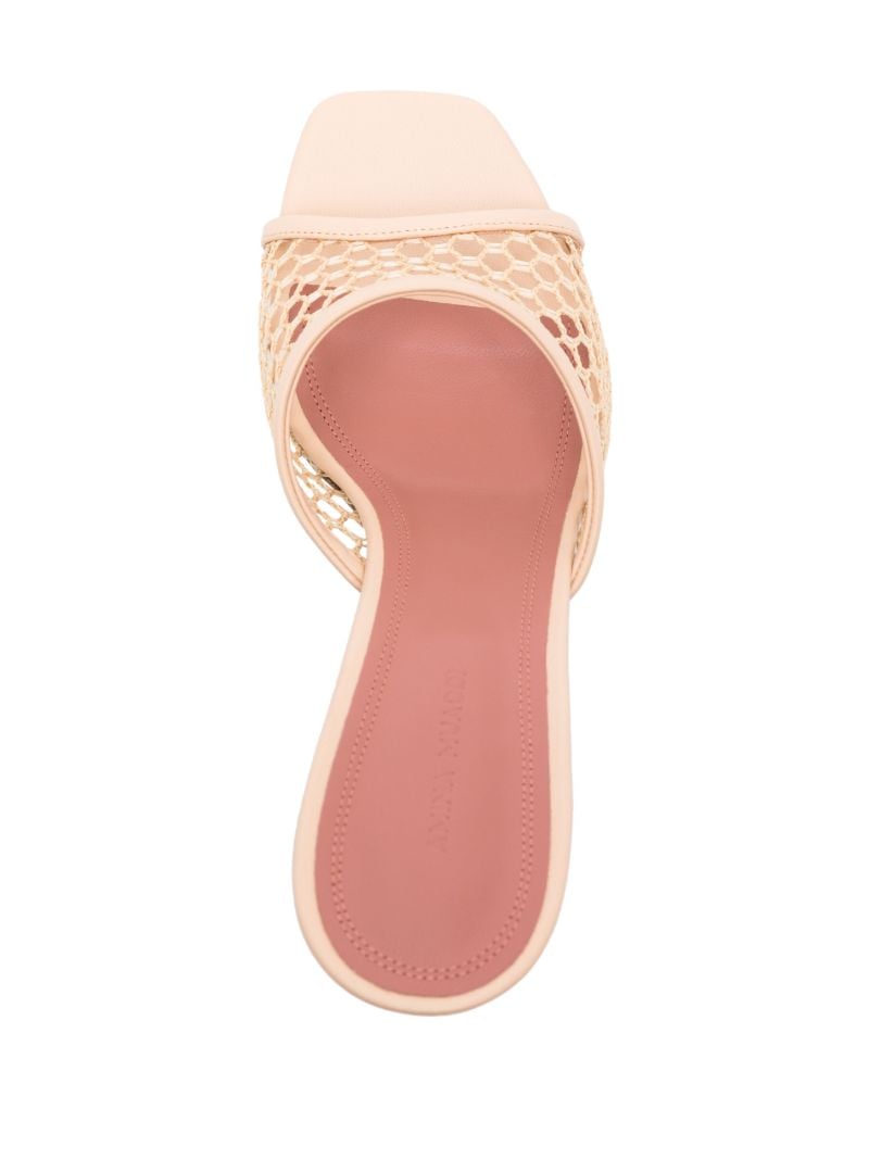 Neutral Lupita Net Raffia Leather Sandals