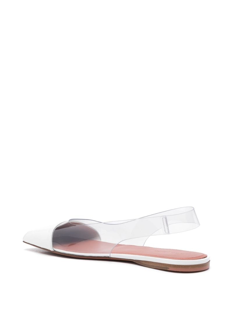White Ane Slingback Leather Ballet Flats