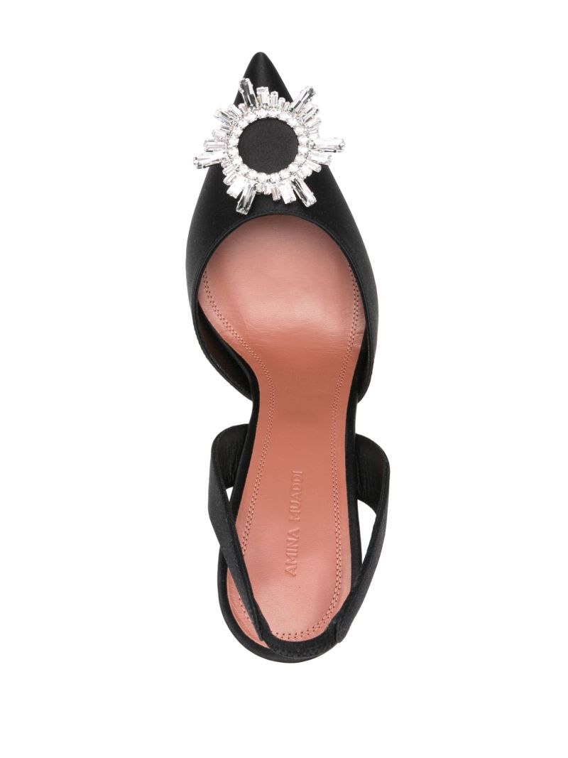 Black Begum 95 Crystal Slingback Pumps