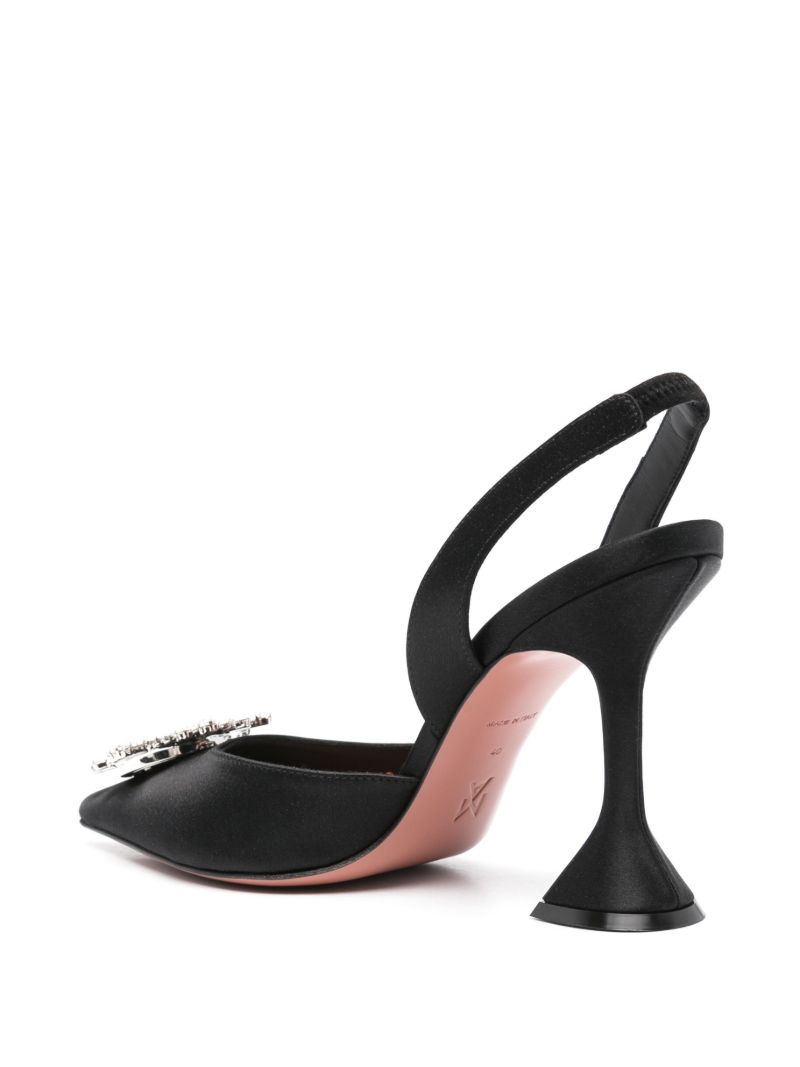 Black Begum 95 Crystal Slingback Pumps