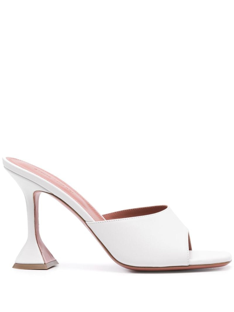 White Lupita 95mm Leather Mules