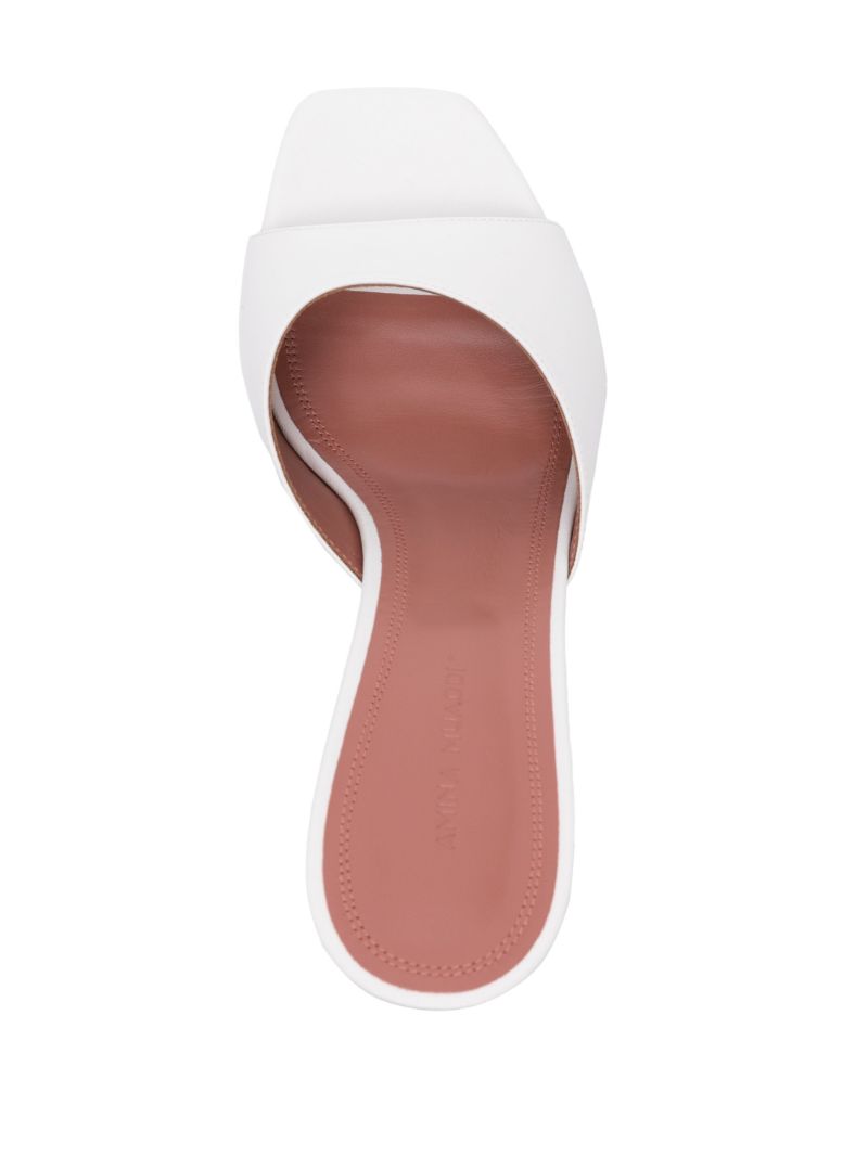 White Lupita 95mm Leather Mules