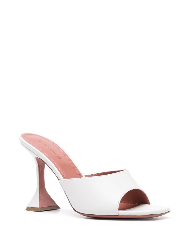White Lupita 95mm Leather Mules