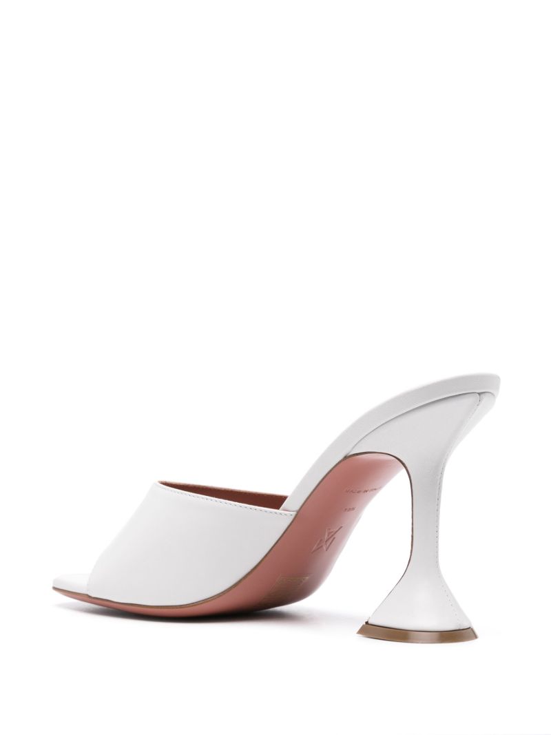 White Lupita 95mm Leather Mules
