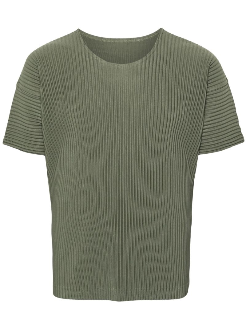 Green PlissÃ_x0083_Â© Round Neck T-shirt