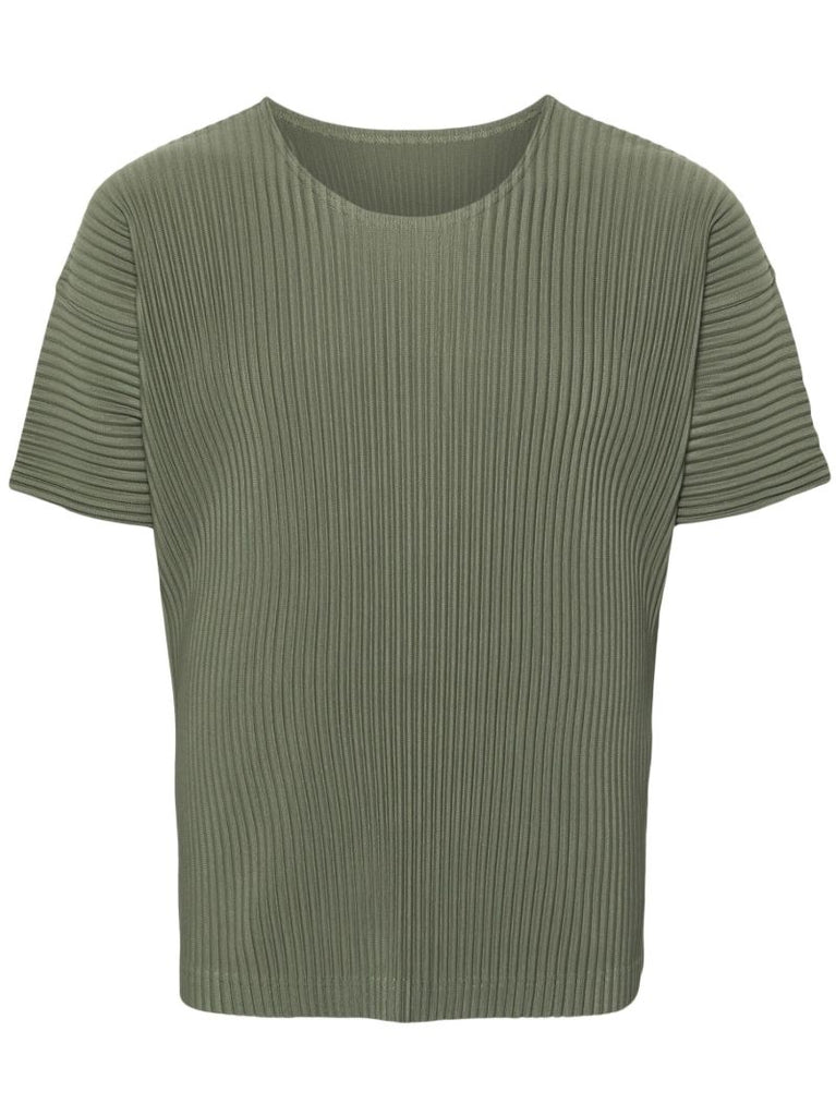 Green PlissÃ_x0083_Â© Round Neck T-shirt
