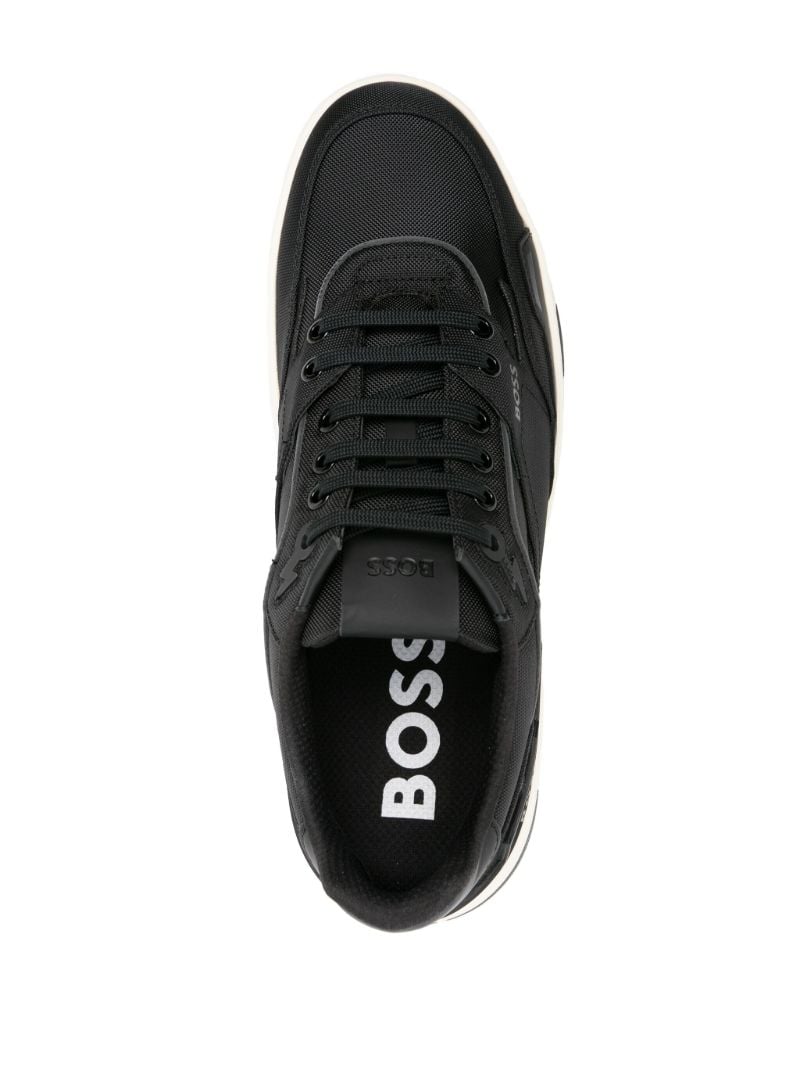 Black and White Panelled Lace-up Sneakers