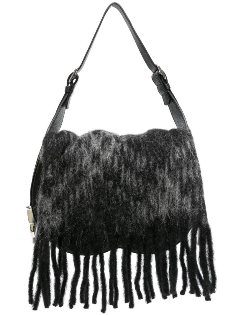 Black Medium Chess Blanket Shoulder Bag