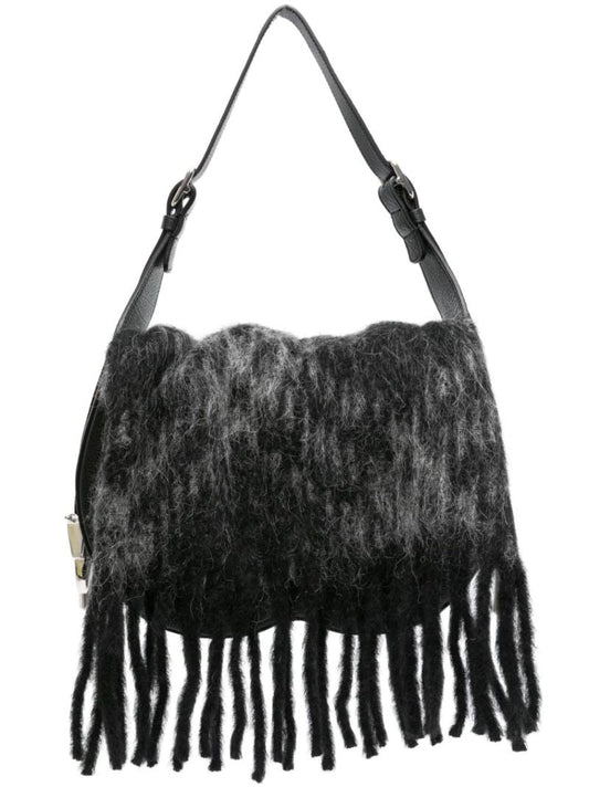 Black Medium Chess Blanket Shoulder Bag