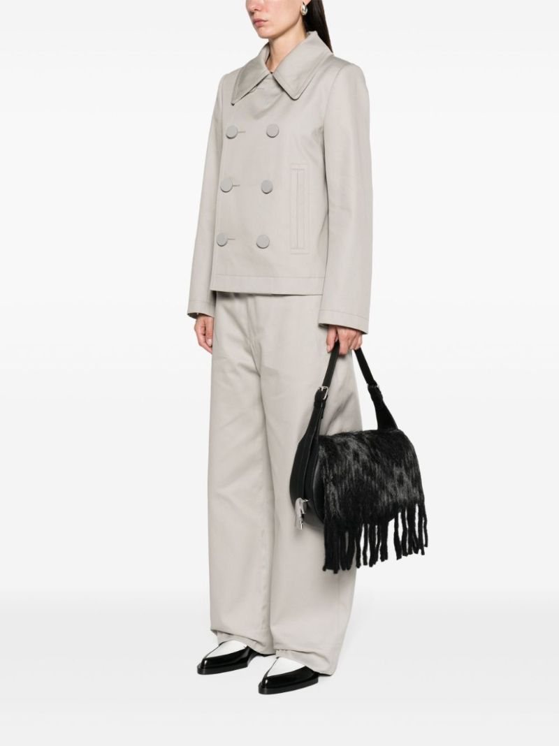 Black Medium Chess Blanket Shoulder Bag