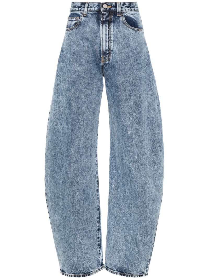 Blue Round High-rise Tapered Jeans