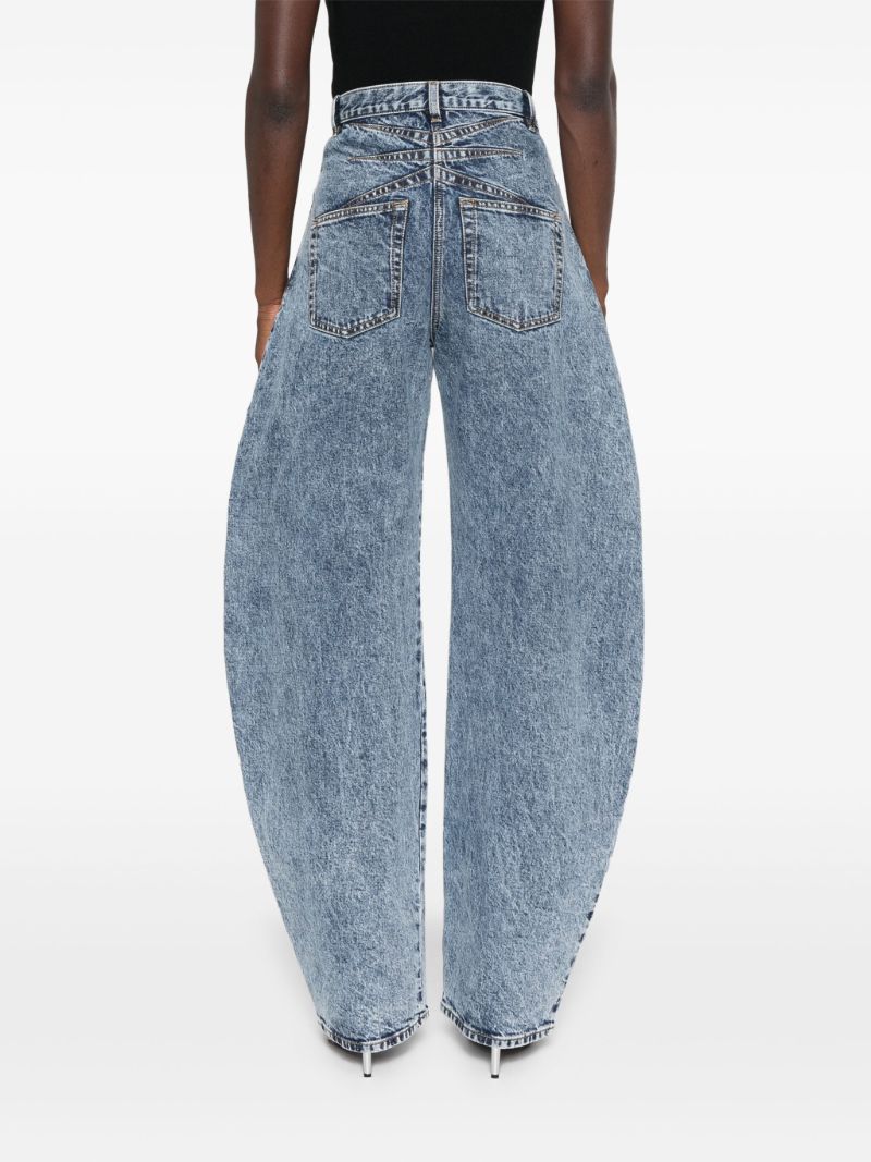 Blue Round High-rise Tapered Jeans