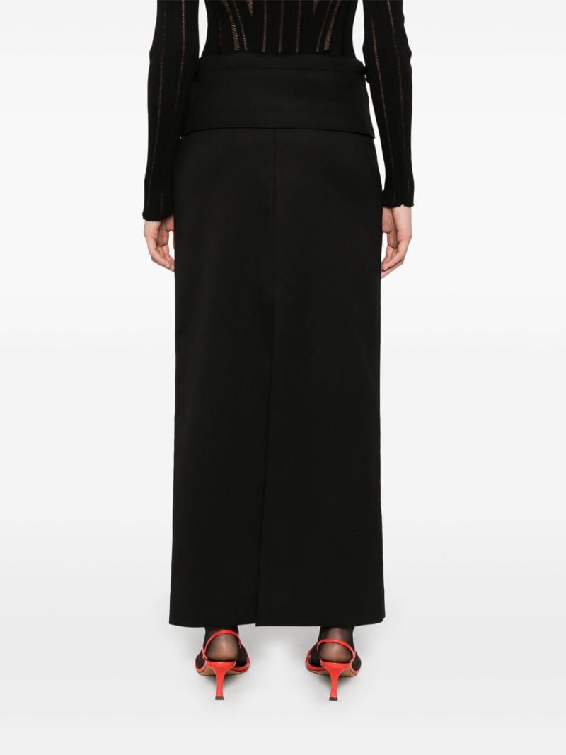 Mid-waist Wool Maxi Skirt