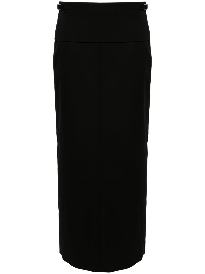 Mid-waist Wool Maxi Skirt