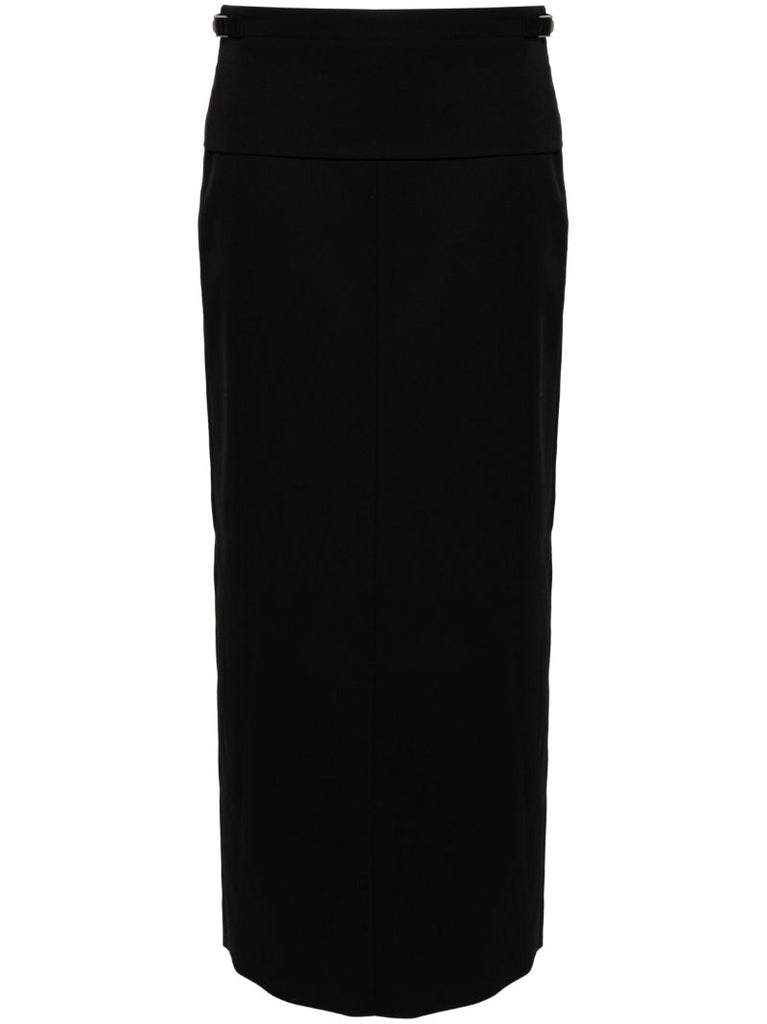 Mid-waist Wool Maxi Skirt