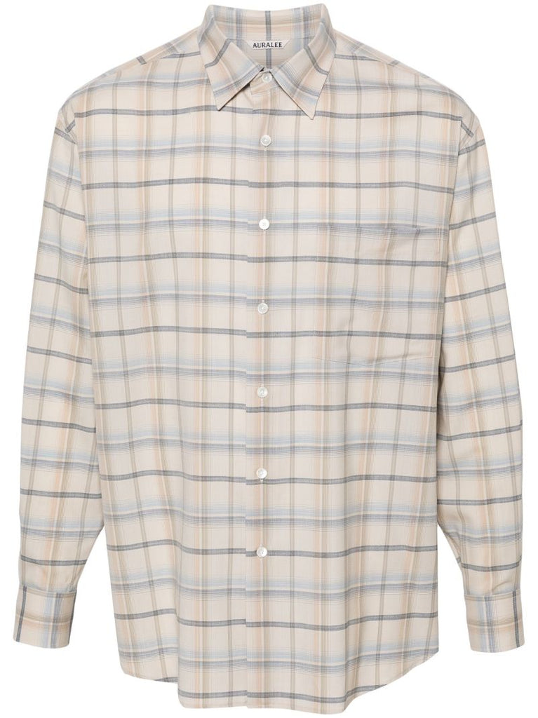 Neutral Checked Wool Shirt