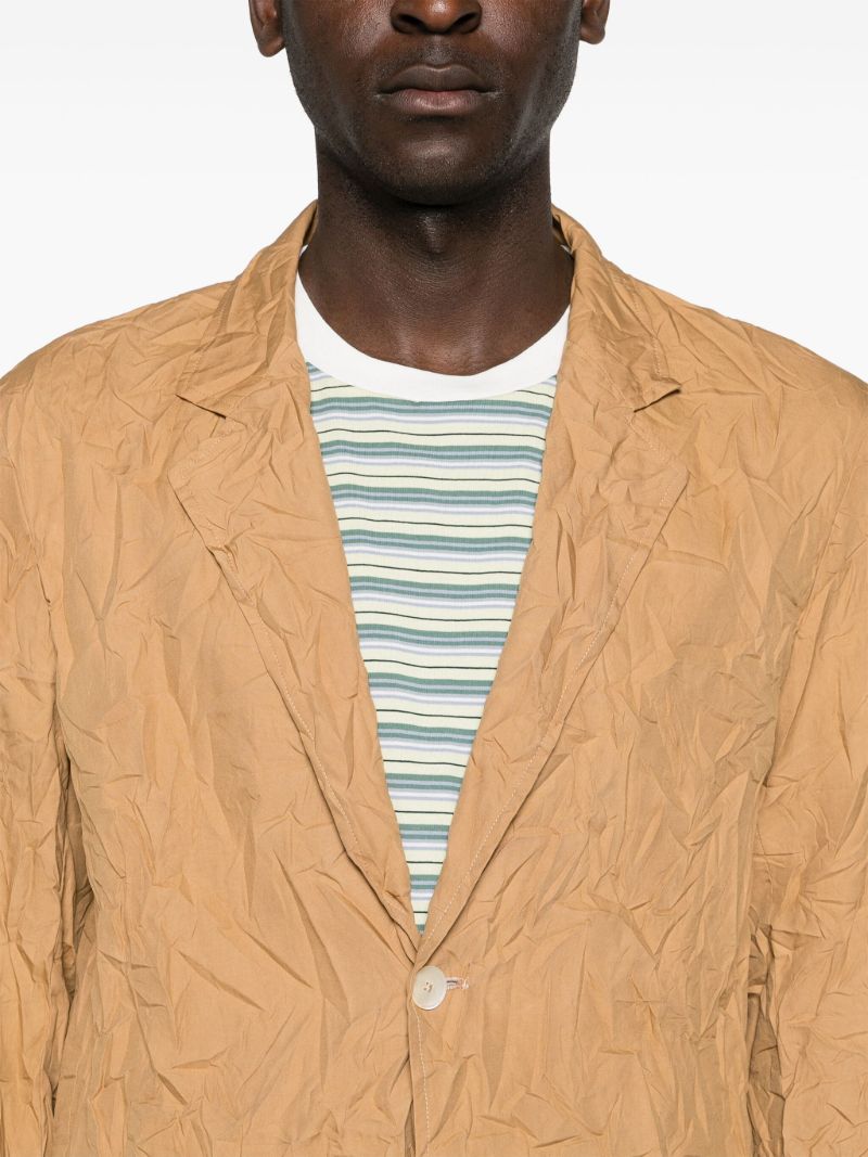Brown Crinkled Cotton Blazer