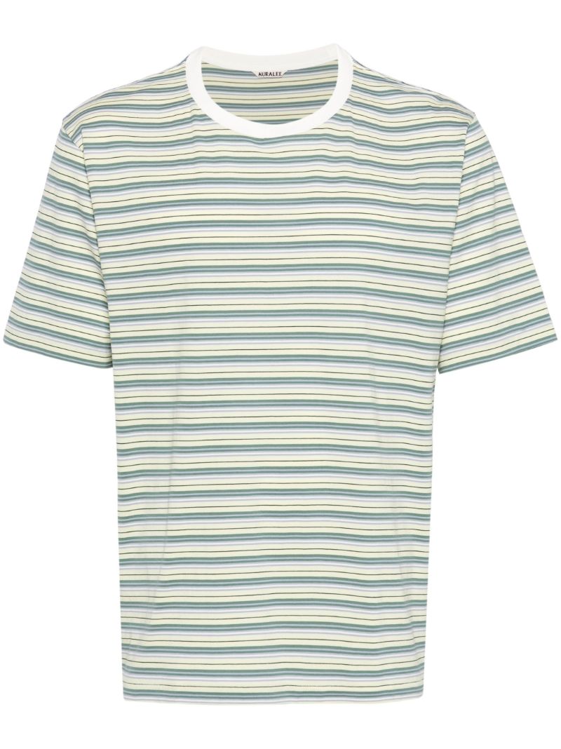 Green Striped Cotton T-shirt