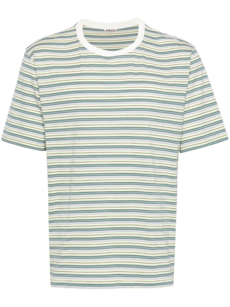 Green Striped Cotton T-shirt