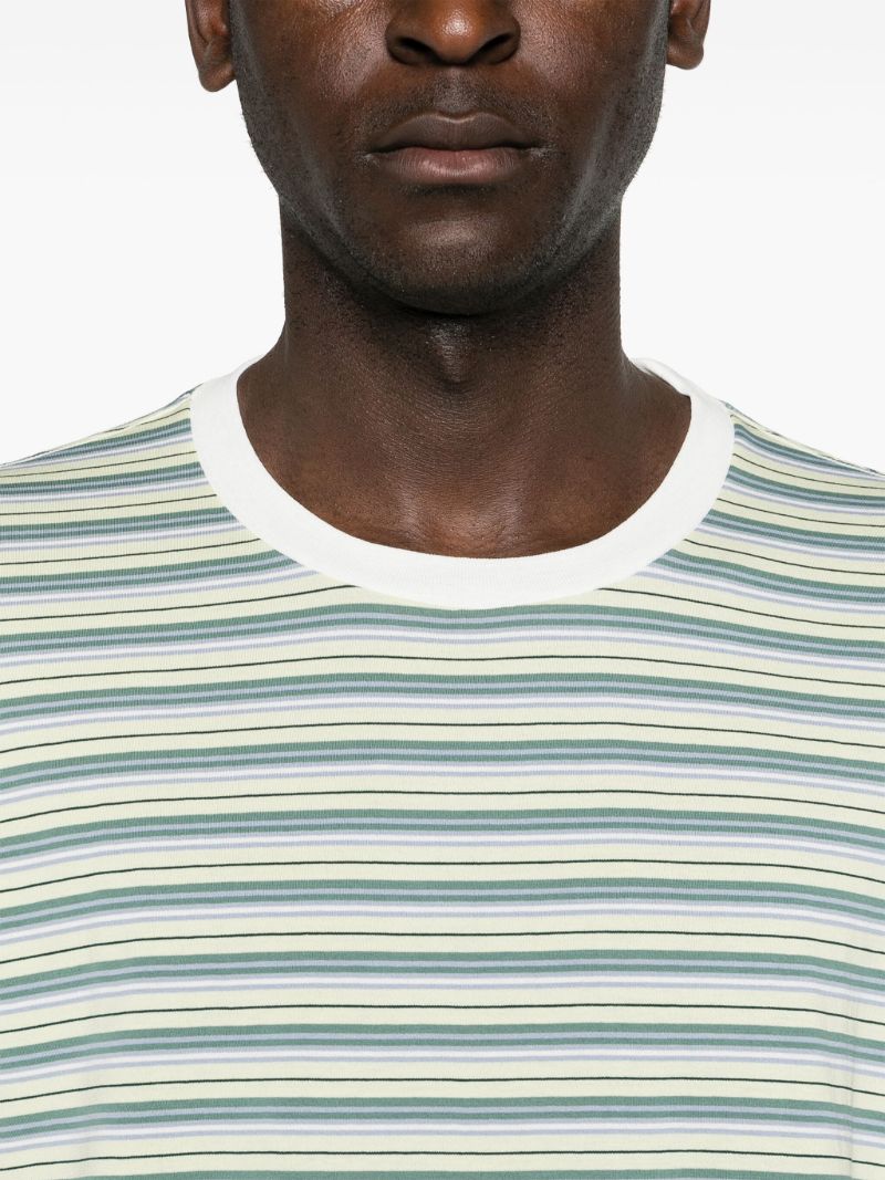 Green Striped Cotton T-shirt