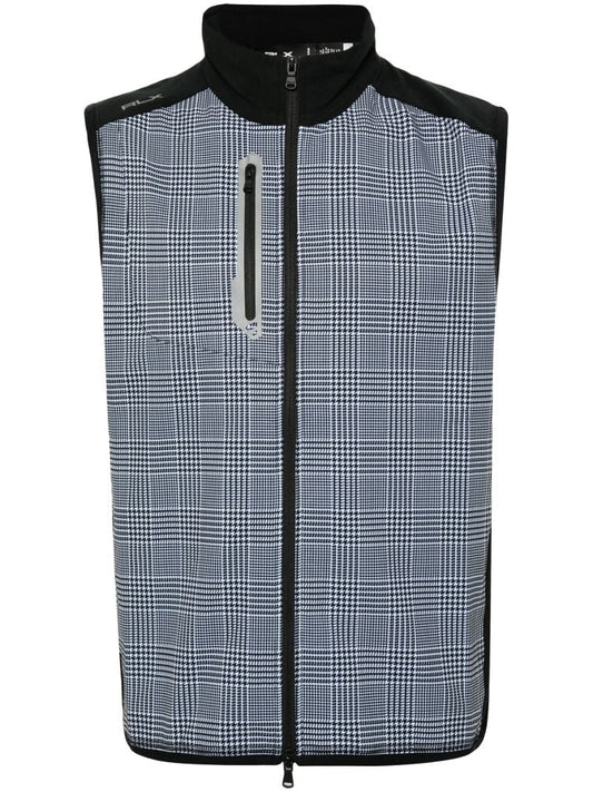 Black Checked Panelled Gilet