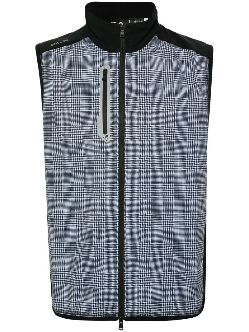 Black Checked Panelled Gilet