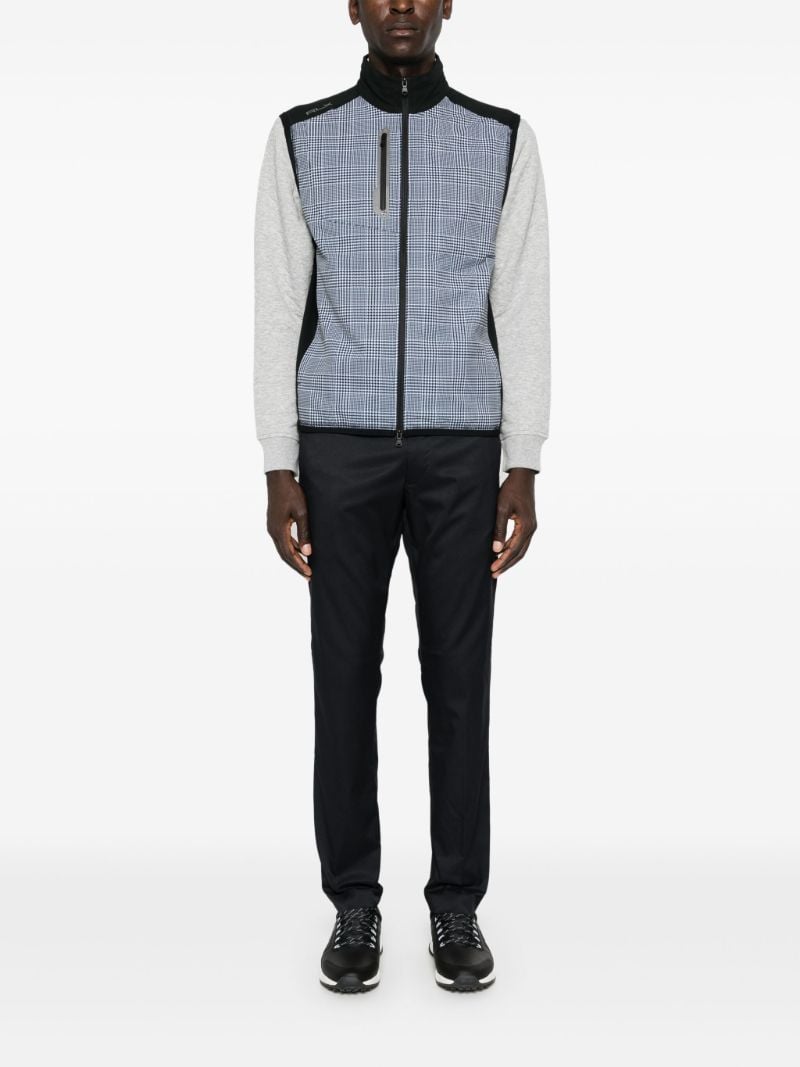 Black Checked Panelled Gilet