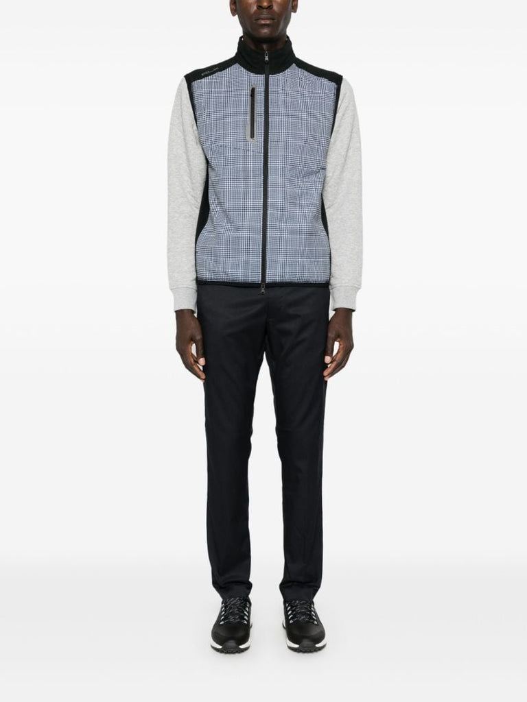 Black Checked Panelled Gilet