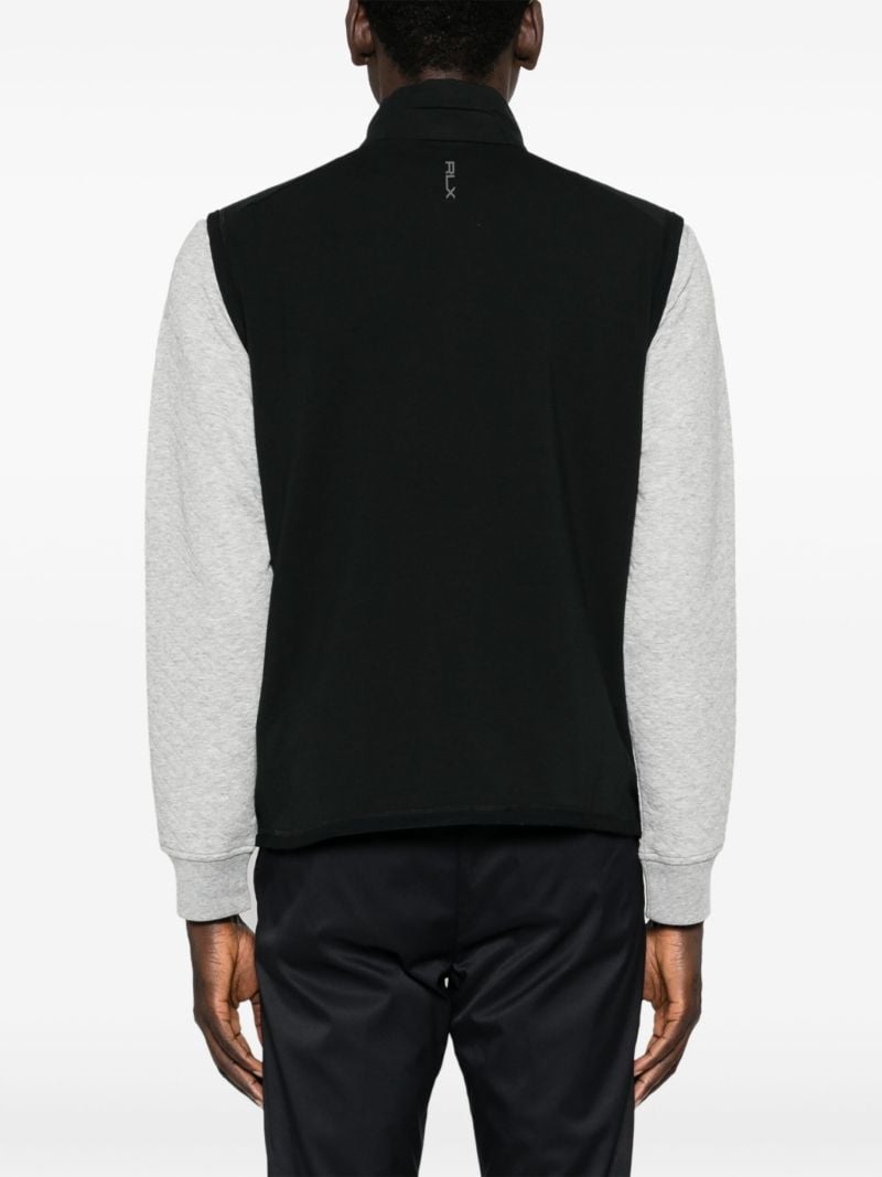 Black Checked Panelled Gilet